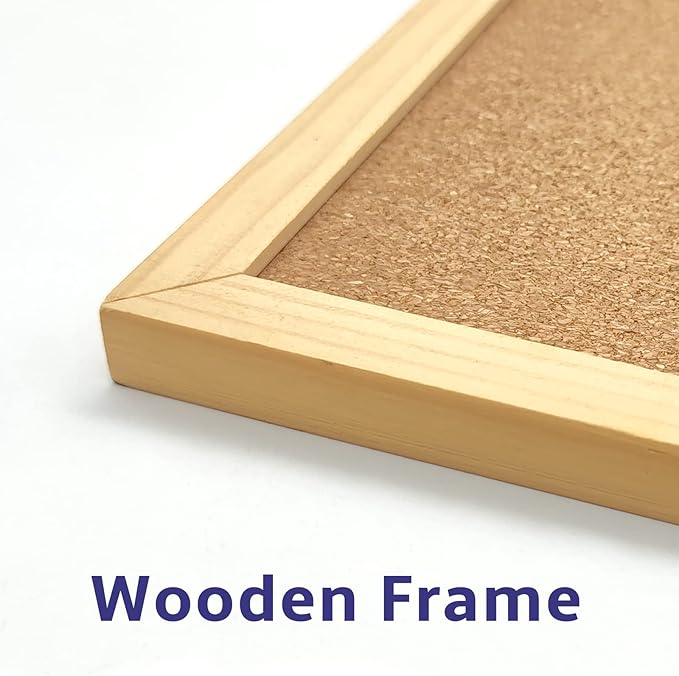 OWLKELA 17.7 X 13.3 Inch Cork Board Bulletin Board, Wall-Mounted Presentation, Message Notice Pin Board, Perfect for Office & Home Decor, School, Cubicle