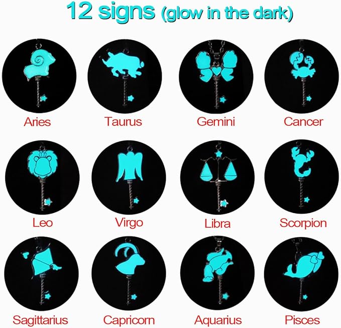 Zodiac Feather Bookmark Gifts for Women Men, Cool Metal Bookmark Glow in The Dark Leo Bookmark, Luminous Star Sign Constellation Horoscope Bookmark Gifts