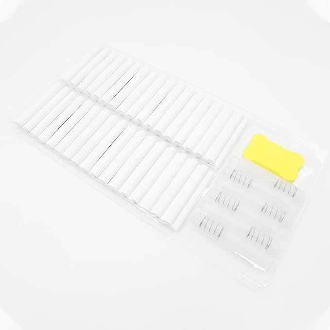 70PCS White Dustless Chalk with 6 Holders & Eraser – Non-Toxic Bulk Chalk Set for Blackboards, Perfect for School, Office, and Home Use.