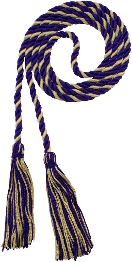 Tassel Depot Graduation Honor Cord - Purple/Old Gold - Every School Color Available - Made in USA
