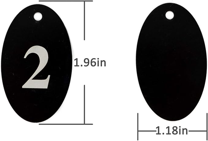 StayMax Aluminum Alloy Oval Number Tag Key Tag with Key Rings