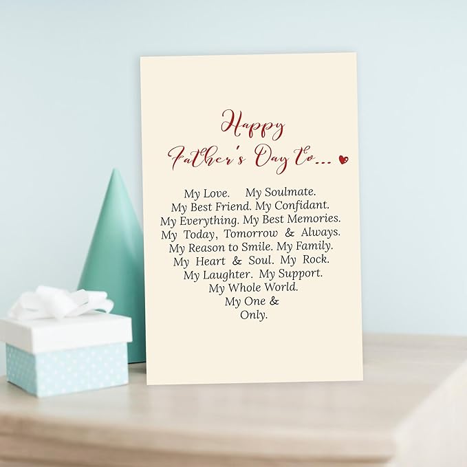 Greeting Card: Happy Father's Day Card for Dad, Unique Gift for Husband, Boyfriend, Fiance, Love Card