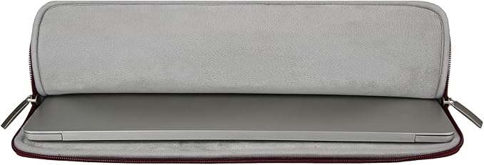 RAINYEAR 15.6 Inch Laptop Sleeve Soft PU Leather Case Protective Water Resistant Zipper Padded Cover Carrying Bag Compatible with 15.6" Notebook Computer Chromebook(Red)