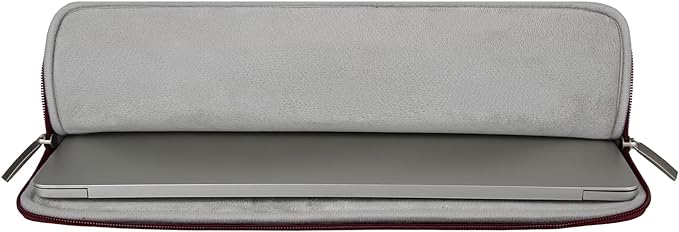 RAINYEAR 13 Inch Laptop Sleeve Soft PU Leather Case Water Resistant Padded Cover Bag Compatible with 2021 2022 MacBook 13.6" M2 A2681 13.3" A2338 Air Pro M1 A2337 A2159 A2179 A2251 A2289(Red)