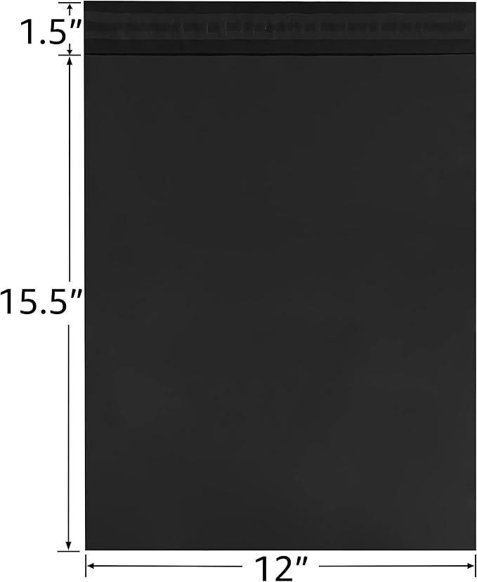 Colored Poly Mailers Pack of: (Black, 12" x 15.5" pack of 250) Be creative with your packaging with Colored mailers