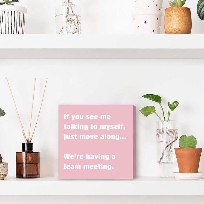Pink Office Decor Desk Accessories Funny Office Decor Sign for Cubicle Decor or Desk Decorations for Women Home & Office Cute Desk Accessories Gifts for Women Coworker