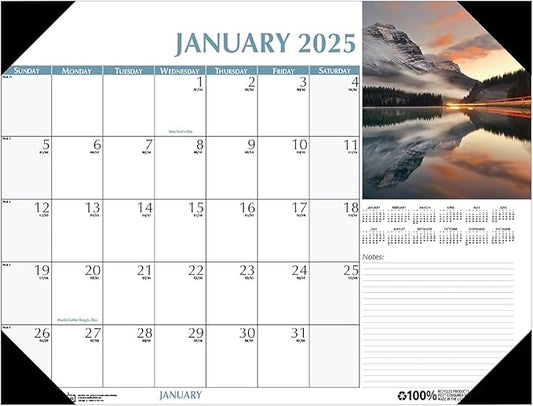 2025 House of Doolittle Earthscapes 22-inch x 17-inch Monthly Desk Pad Calendar (147-25)