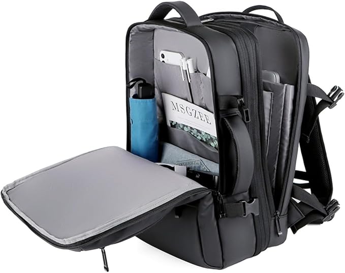 Travel Backpack for Women, Business Anti Theft Water Resistant Durable Scalable Laptop Backpack with USB Charging Port, 17 Inch Computer Bag Rucksack Casual Daypacks, Gifts for Men & Women, Grey