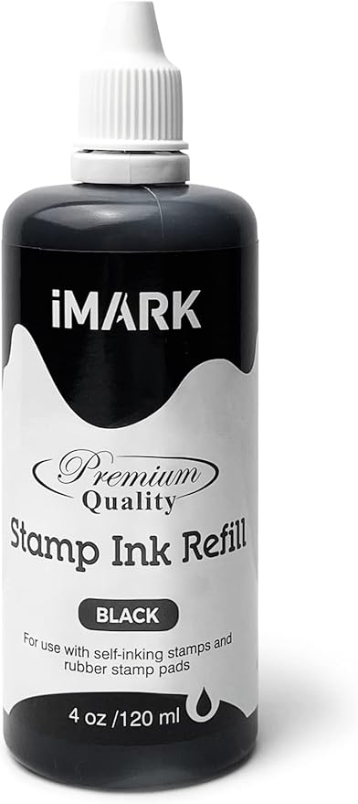 iMARK Premium Refill Ink for Self-Inking Stamps, Daters and Stamp Pads (4 oz, Black)