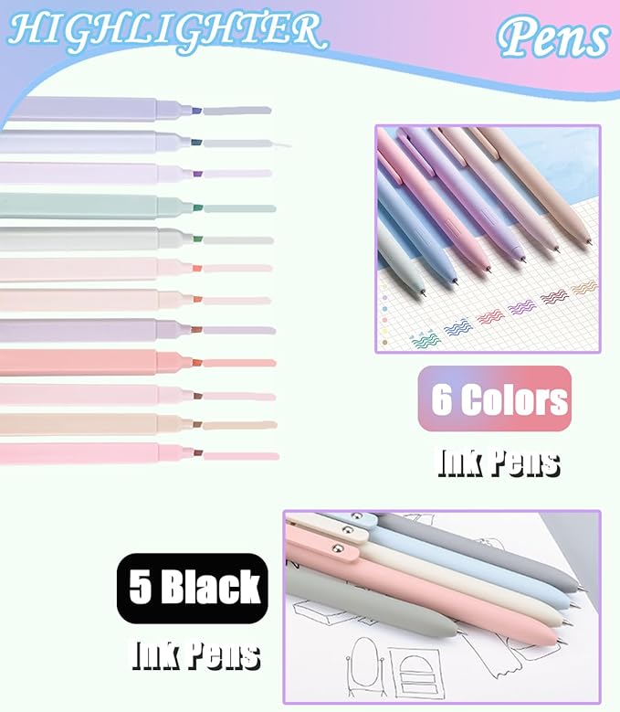 Bible Study Supplies Journaling Kit with Tabs and Highlighter, Notebook and Pen Case, Bible Annotation kit, Bible Study Group Essentials Accessories Set for Women Students Beginner Christian Gifts