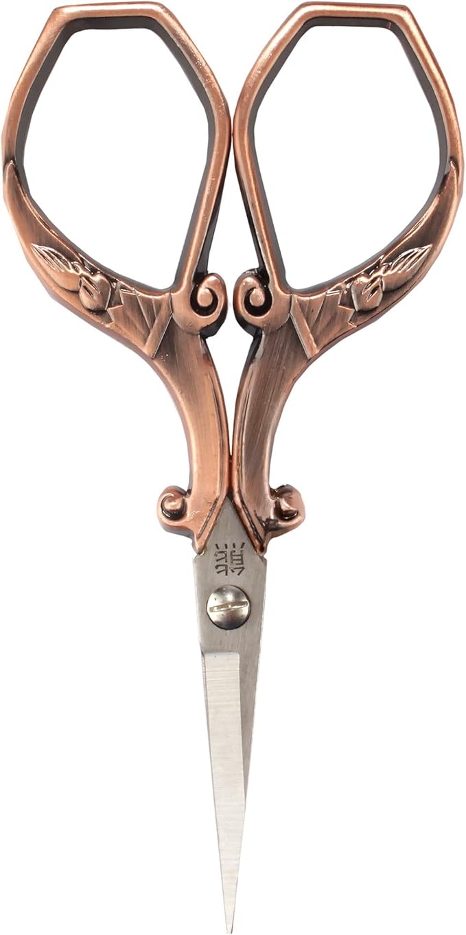 JubileeYarn Chinese Wing & Cloud Embroidery Craft Scissors - Copper - 1 Scissor