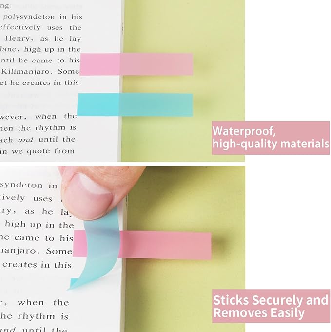 4200 Pcs Sticky Tabs - Colorful Book Tabs, Transparent Sticky Tabs for Books, Sticky Note Tabs, Page Markers Tabs, Book Markers, Page Tabs, Book Tabs for Annotating Books, Book Sticky Tabs