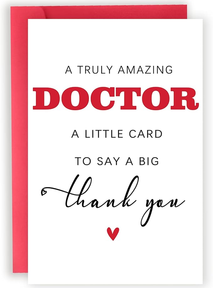 Thank You Doctor Card, Doctor Appreciation Gifts for Men Women, Appreciation Card for Hospital Medical Staff, Gifts for Doctors