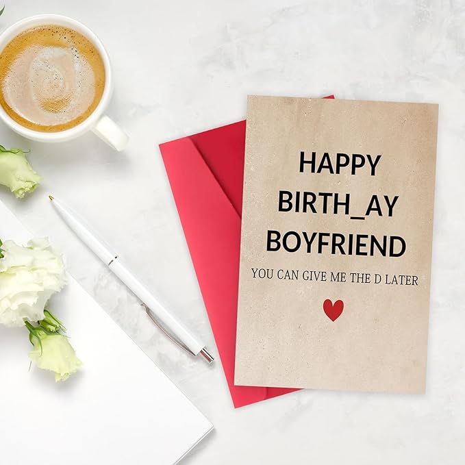 Funny Birthday Card for Boyfriend from Girlfriend, Rude Birthday Gifts for Boyfriend, Humor Boyfriend Birthday Card, Romantic Boyfriend Bday Decorations Ideas