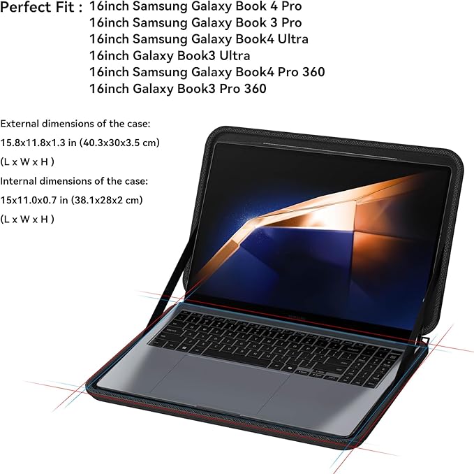 Smatree Laptop Case for 16 inch Samsung Galaxy Book5/4/3 Pro 360, 16 inch Samsung Galaxy Book 4 Pro/Samsung Galaxy Book 3 Pro, 16 inch Samsung Galaxy Book4 Ultra/Galaxy Book3 Ultra Case