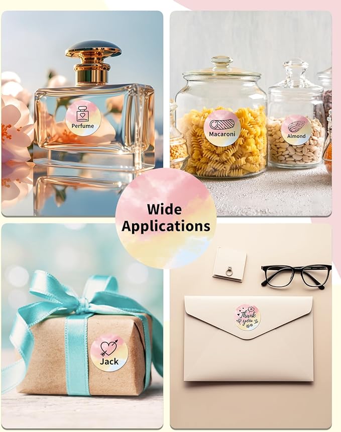 Phomemo Circle Label Compatible with M110/M100/M120/M150/M200/M220/M250 Label Maker, 1.96" x 1.96"（50 x 50 mm） Thermal Round Rainbow Gradient Labels, 1 Rolls/140 Labels