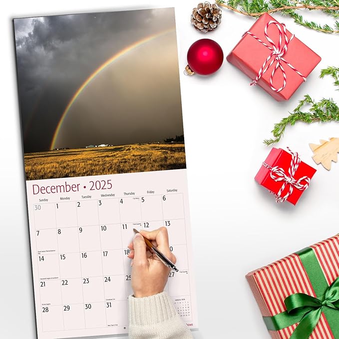 RED EMBER Rainbows 2025 Wall Calendar 12 Month | 12" x 24" Open | Thick & Sturdy Paper | Giftable | Calendar 2025