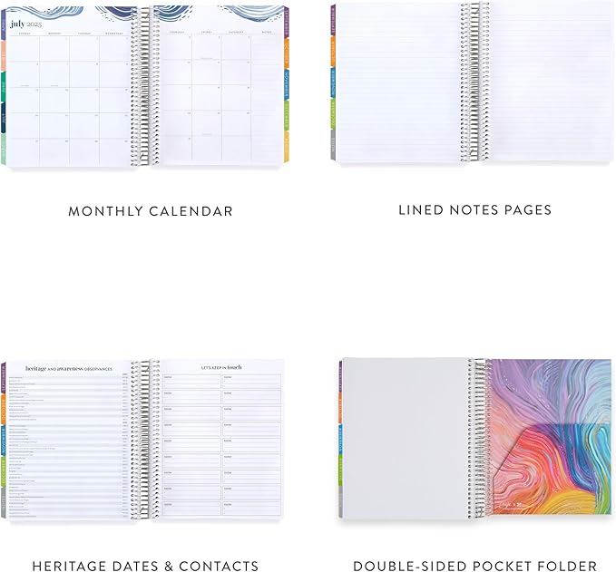 Erin Condren 12-Month Spiral Life Planner (Jan 2025 - Dec 2025) | 7x9 Weekly Planner with Monthly Calendars | Bold Blooms Covers, Evolve Interior, Vertical Layout, Platinum Coil