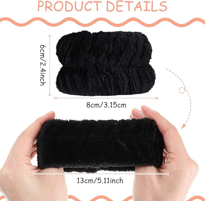 Chuangdi 4 Pairs Wrist Bands for Washing Face Wrist Spa Microfiber Wash Towel Band Scrunchies Absorbent Wristbands Sweatband for Women Prevent Liquid from Spilling