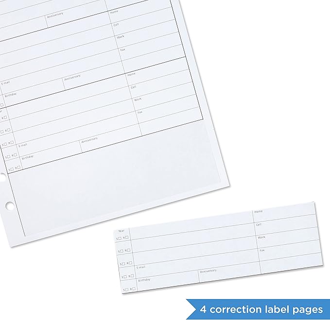 Hallmark Address Book Refill Pages (Pack of 44 Replacement Pages for Addresses, Appointments)