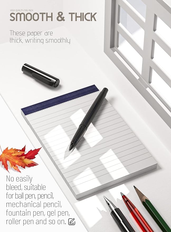 Notepads 4x6 Small Note Pads 4x6 Lined Writing Pads of Paper 4x6 Memo Pads 4x6 Small Paper Pads 4 x 6 Scratch Pads 4x6 Server Pads 4x6 Small Pocket Notebook 10 Pack Server Note Pads 30 Sheets/Pad