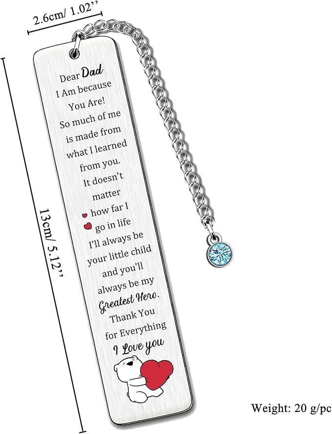 Dad Bookmarks Fathers Day Gift Thank You Daddy My Greatest Hero Bookmark Birthday Present Retirement Appreciate Family Love Quotes Keepsake Personalised Christmas Thanksgiving Book Accessory from Kids