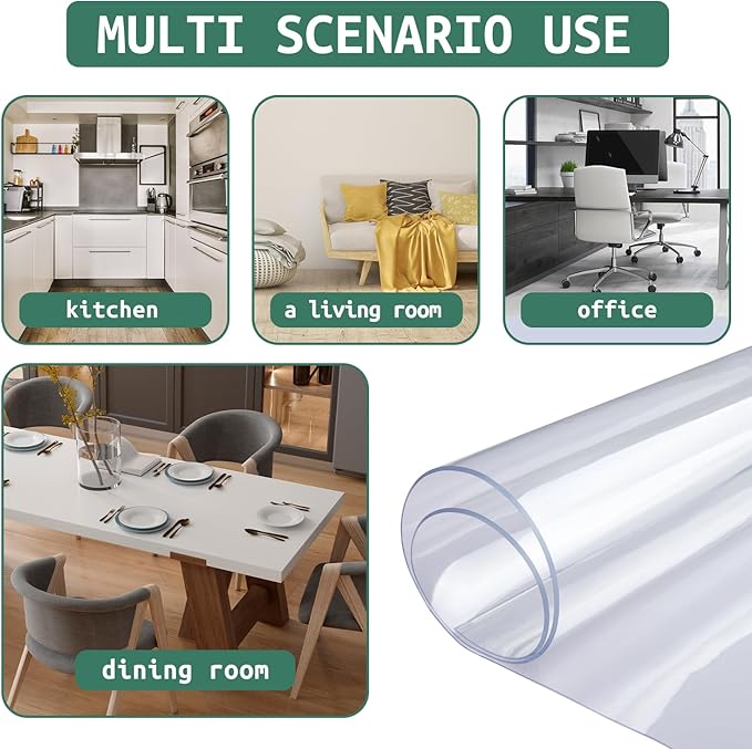 Clear Chair Mat for Hardwood Floors - 48''x60'' Heavy Duty Office Chair Mat, Rectangle Rolling Chair Mat for Hardwood, PVC Protector Hard Floor Mat for Computer&Desk Chair (48'' x 60'')