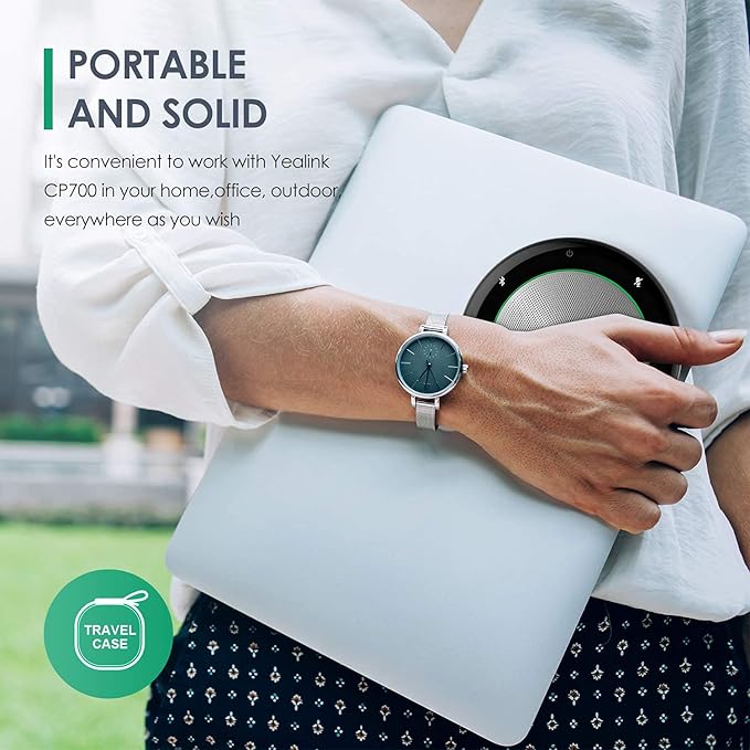 Yealink Teams Certified Speakerphone Wireless Speaker with Microphone Bluetooth for Conference Meeting CP700 Noise Reduction Home Office 360° Voice Pickup (Package Without dongle)