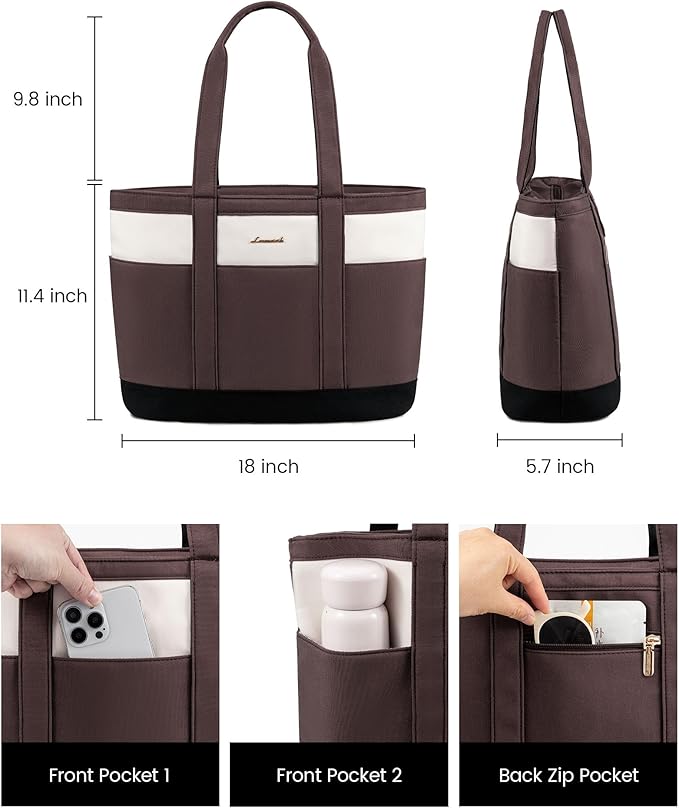 LOVEVOOK Tote Bag for Women，Lightweight Work Bag for Teacher, 15.6 Inch Laptop Bag，Large Shoulder Bag