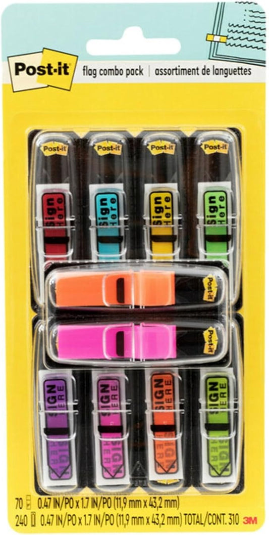 Post-it 684SHVA Message Flags Value-Pak, Sign Here, 240/PK, MI