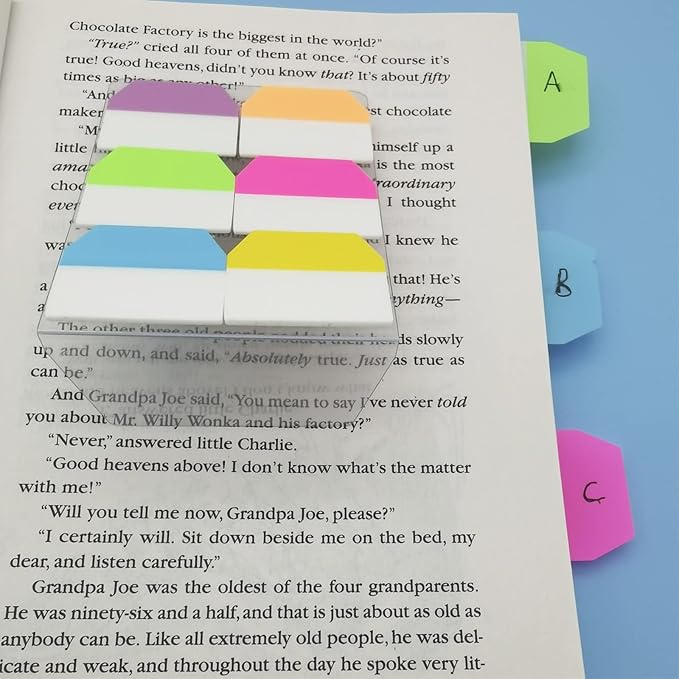 Sticky Index Tabs 1 Inch Page Markers Flags Page Notes Sticker Page Tabs Sticky Tabs for Binders Bookmarks Notebooks File (720pcs)