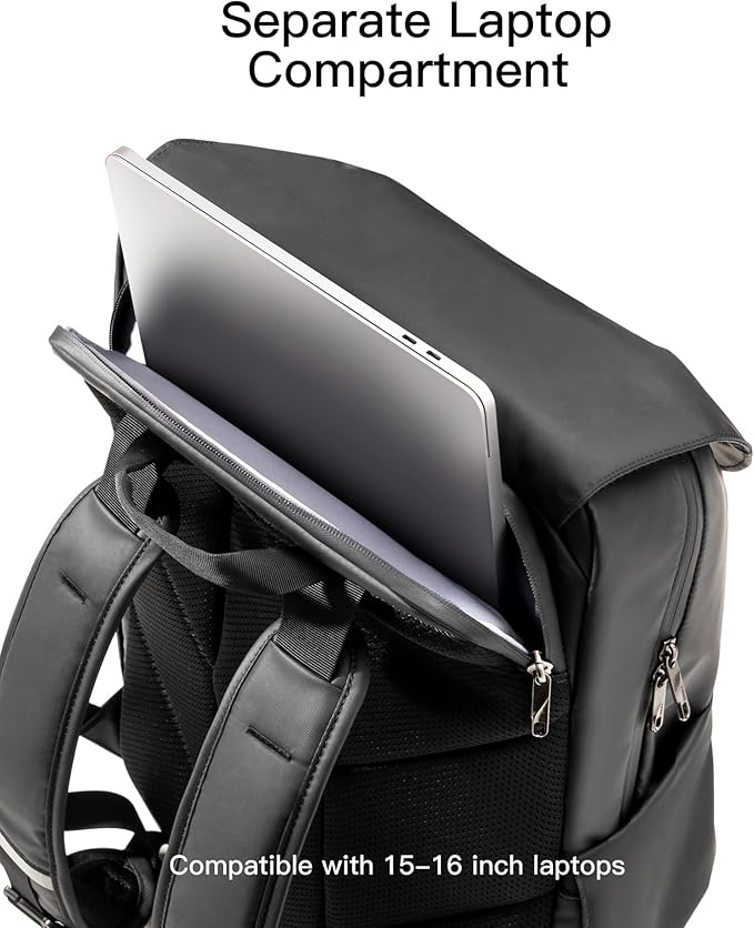 Inateck 23L Casual Daypack Backpack, Waterproof Sports Backpack EDC Bag for Women and Men, Travel Laptop Backpack for Hiking, Outdoors, Business Trips, Compatible with 15-16 Inch Laptops, Black