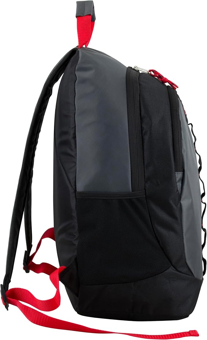 FUEL Hiking Backpack for Women Men Terra Sport, Travel, College, Gym, Work with Laptop Sleeve, Bungee, 18 Inches, Charcoal