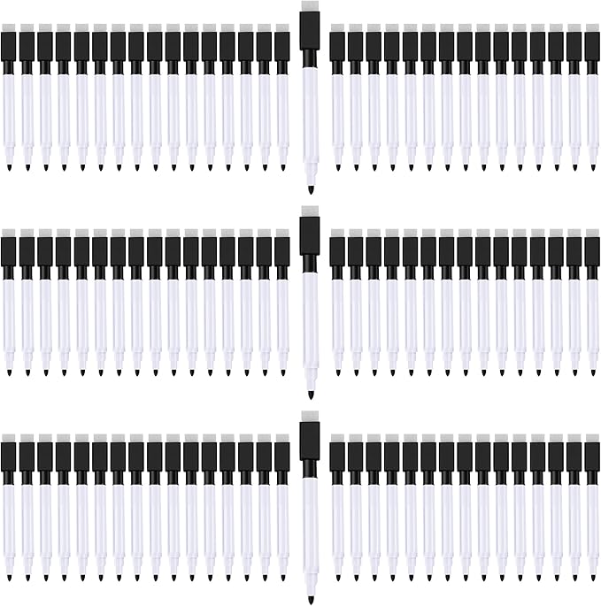IHPUKIDI Magnetic Dry Erase Markers Fine Point Tip, 96-Pack Whiteboard Markers Dry Erase Marker with Eraser Cap, Low Odor Whiteboard Markers, Thin Dry Erase Markers for Kids Teachers