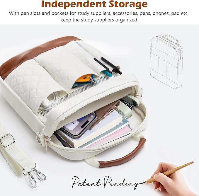 Book Sleeve with Zipper, Book Covers for Book Lovers, Multi-pocket Book Protector Cover with Shoulder Strap,Book Bag for Ipaad, kidle - Back To School Book Accessories