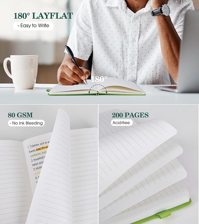 Lined Journal Notebook for Women, A5 Hardcover Leather Journals for Writing, 200 Pages Thick Travel Daily Journal, College Ruled Notebook for Work School, Note Taking, Business 5.75'' X 8.38'' Cyan