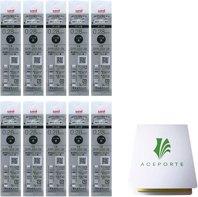 Uni Jetstream Edge 0.28mm Black Ink 10 Refills (SXR20328.24), Sticky Notes Value Set