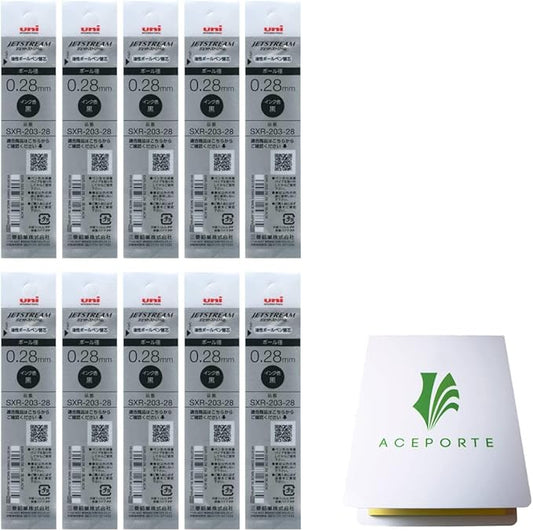 Uni Jetstream Edge 0.28mm Black Ink 10 Refills (SXR20328.24), Sticky Notes Value Set