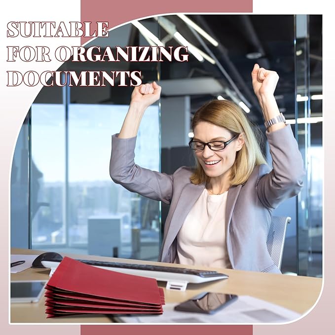 48 Pcs Classification Folders Bulk 2 Dividers File Folder with Fastener 2 Prongs Letter Size Pressboard Filefolders with 3.5 Inch Expansion for Organize Office Medical Document (Dark Red)