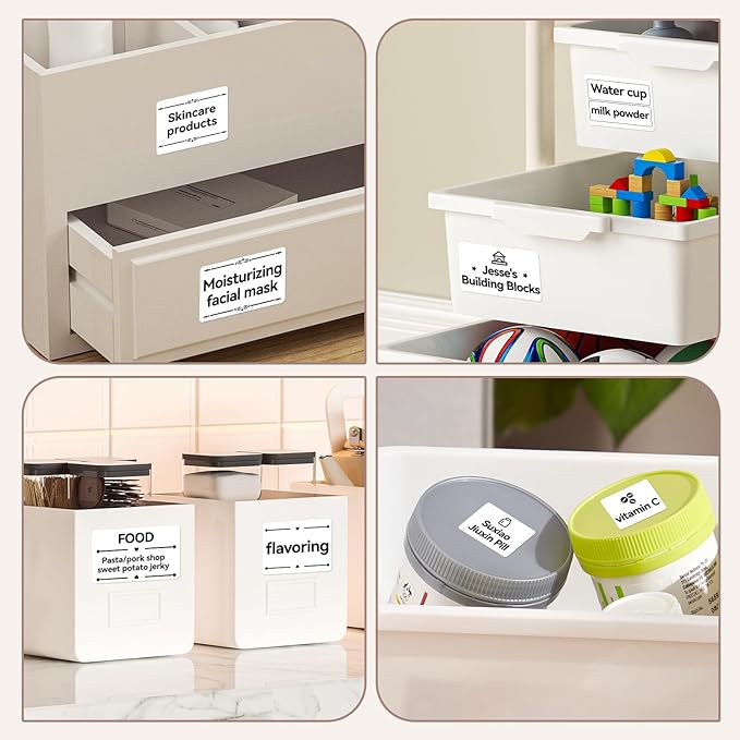 3 Rolls Labels for NIIMBOT B1 B21 B3S K3 Label Maker, 2'' x 1.18'' (50x30mm) Printer Labels, Food Labels for Jars, Personalized Editable Labels for Home/School/Office