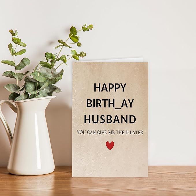 Funny Birthday Card Gift for Husband, Romantic Husband Birthday Card from Wife, Rude Birthday Husband, Unique Bday Card Decoration for Husband
