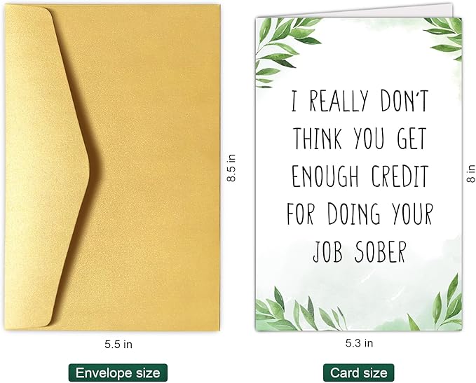 Chenive Funny Retirement Card for Boss, Coworker Leaving, or Boss's Day - 8 x 5.3 Inch with Envelope