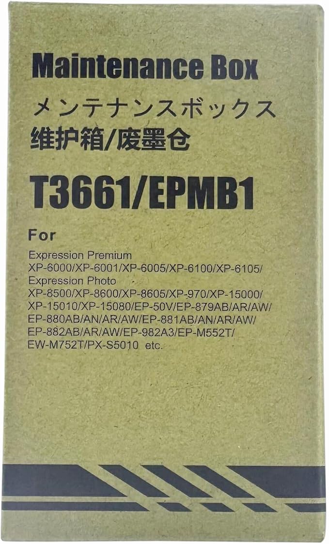 2PK T3661 Ink Maintenance Box Compatible with XP-8500 XP-8505 XP-8600 XP‑8605 XP-15000 XP-6000 XP-6001 XP-6005 XP-6100 XP-6105 XP-970 Printers