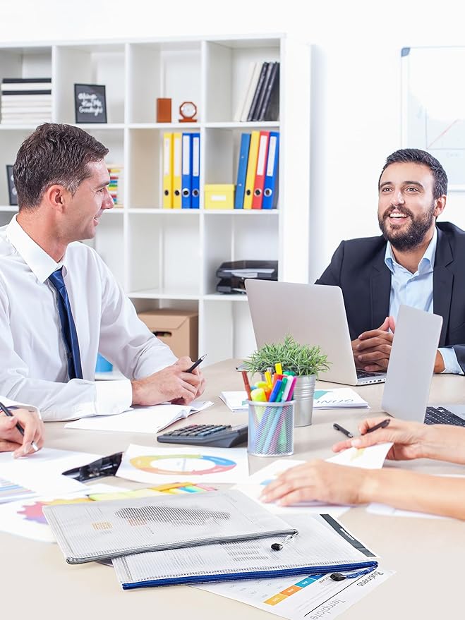 JARLINK 20 Pack 10 Colors Zipper Mesh Document Pouch, Letter Size/A4 Size, Plastic Water-Resistant File Bags, for School Office Supplies Cosmetics Travel Storage, Assorted Color