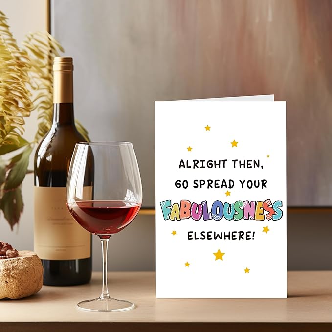 Heollaok Funny Leaving Card for Coworker, Humor Going Away Card for Him Her, Farewell Card for Work Friend, Gift for Colleague Leaving, Go Spread Your Fabulousness