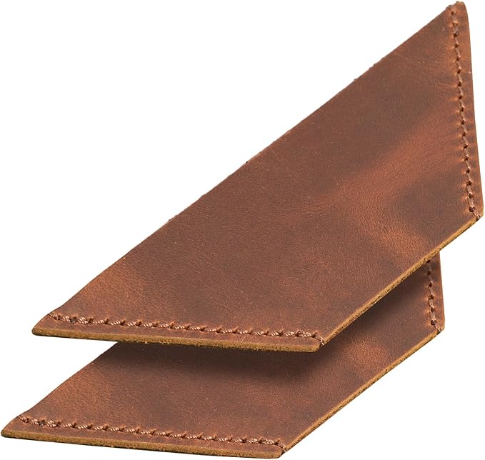 Londo Genuine Leather Handmade Bookmark (Set of 2) (Triangle, Camel)