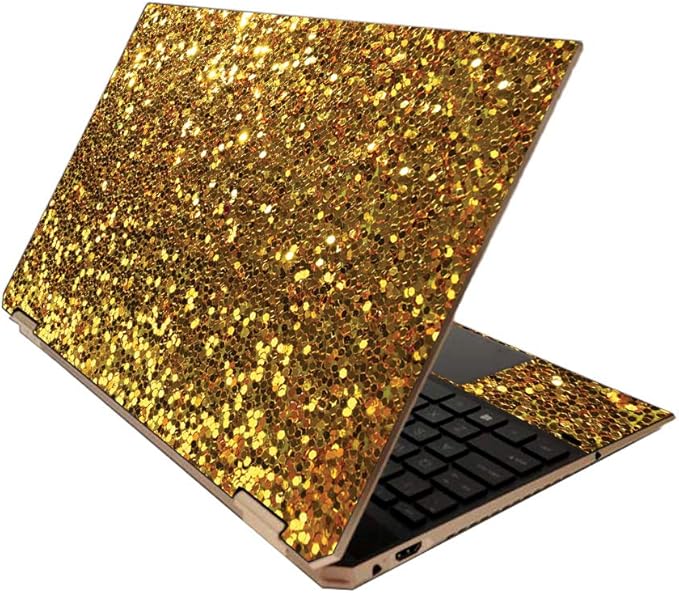 MightySkins Skin for HP Spectre x360 15" (2020) - Gold Dazzle | Protective, Durable, and Unique Vinyl Decal wrap Cover | Easy to Apply, Remove, and Change Styles | Made in The USA