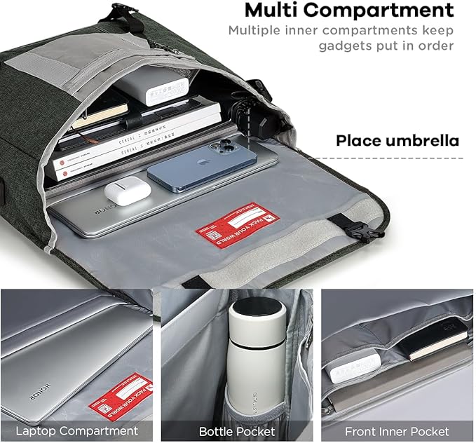 OIWAS Laptop Messenger Bag for Men Crossbody 15.6 Inch Satchel Bags Briefcase Shoulder Bag Work Travel Women Green