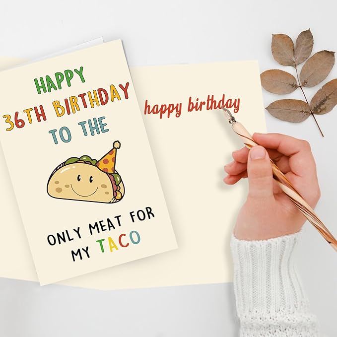 Funny 36th Birthday Gifts for Men Man, Unique 36 Years Old Birthday Decorations Gifts for Husband Boyfriend, Happy 36th Bday Card for Him, Taco 36 Mens Bday Ideas from Wife Girlfriend