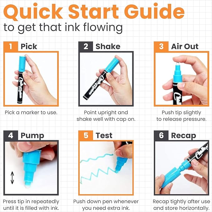 8 Washable Window Markers for Cars - 15mm Jumbo, 3 in 1 Nib, 28g Ink - Liquid Chalk Markers for Chalkboard, Blackboard, Glass, Bistro, Auto, Menu Board - Loved by Teachers, Kids, Artists, Businesses